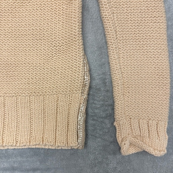 NWT Narciso Rodriguez Gold Beige Cotton Blend Cable Knit Sweater - Size Small - Picture 5 of 15